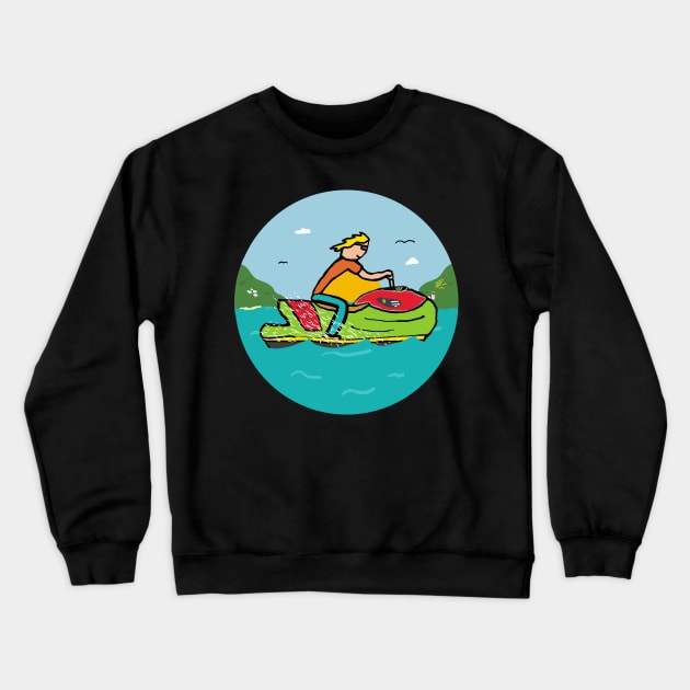 Jet Ski Crewneck Sweatshirt by Mark Ewbie